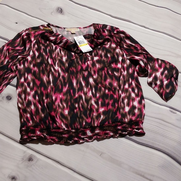 Michael Kors • NWT Freesia Zip Shoulder Blouse - Picture 1 of 5